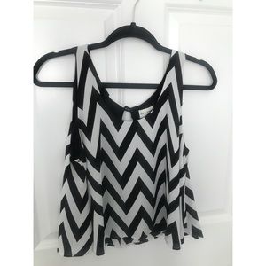 Black and white crop shirt